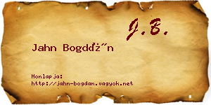 Jahn Bogdán névjegykártya